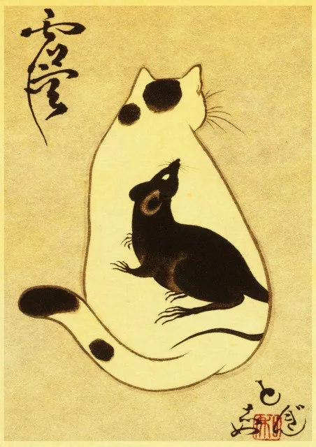 Vintage-Japanese-samurai-cat-tattoo-cat-retro-posters-kraft-wall-paper-High-Quality-Painting-For-Home.jpg_640x640 (18)