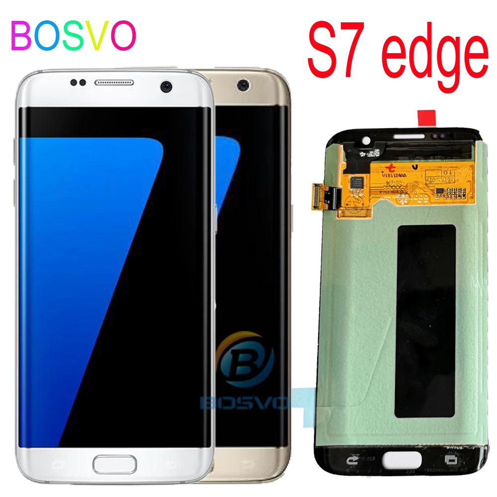 Для samsung S7 Edge ЖК-дисплей G935F G935A G9350 экран с сенсорным дигитайзером с рамкой в сборе Замена