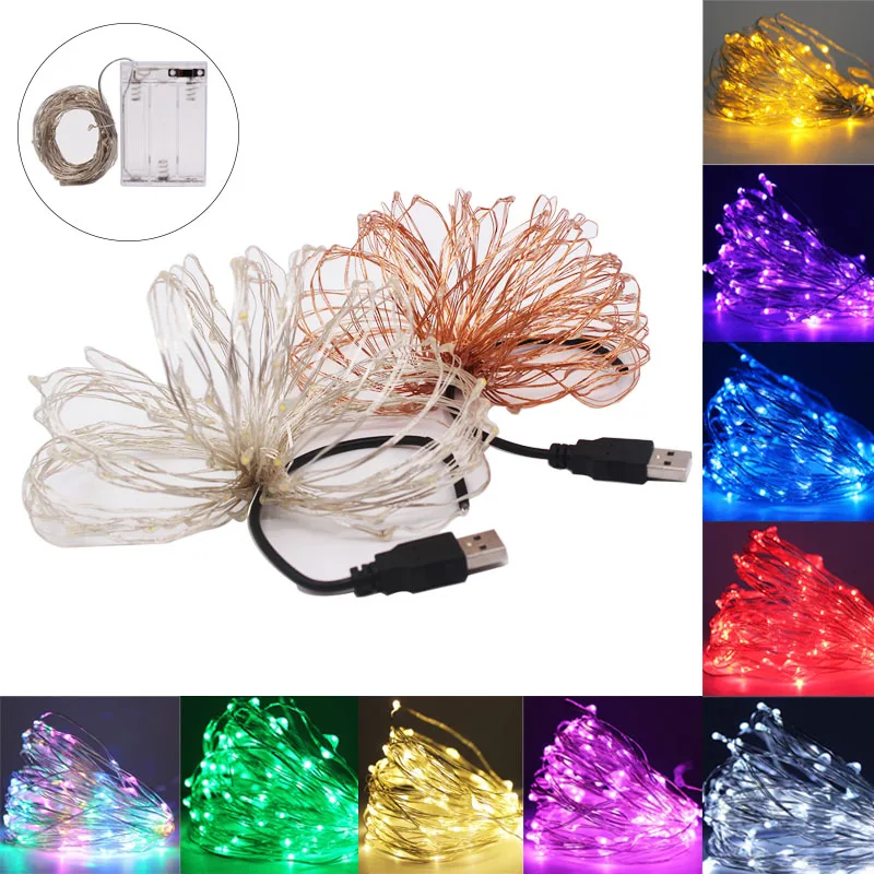 

2-10M Christmas lights USB or battery power Fairy Garland light string indoor and outdoor holiday string lights decoration