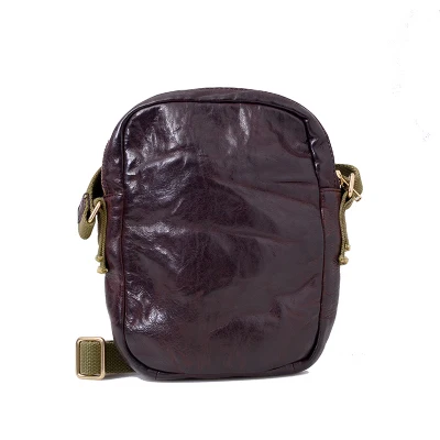 Coffee KACDYSI Original Retro Real Leather Small Men Messenger Bag Luxury High Quality Man Cross Shoulder Bag Fashion Classic Sling Bag - Цвет: Coffee