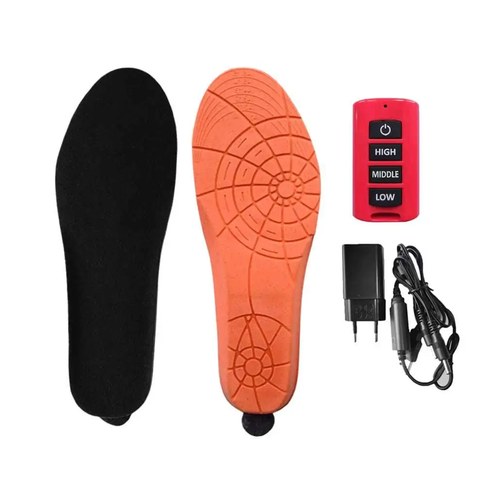 Зимняя электрическая стелька с подогревом, умный пульт дистанционного управления, нагревающая перезаряжаемая стелька, теплая стелька, перезаряжаемая противоскользящая колодка для обуви