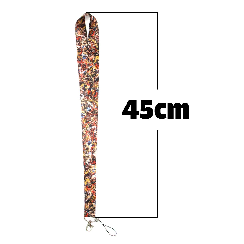 PC97 Jackson Pollock ремешки для ключей ID карты пройти тренажерный зал мобильный телефон USB бейдж держатель повесить веревку шнурок