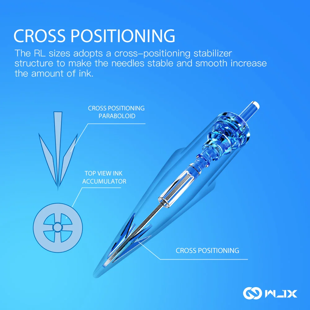 WJX 20pcs RL RLB RLT Tattoo Cartridge Needles Round Liner Disposable Makeup Machine Pen Needle Dragonhawk Tattoo Supplies 4