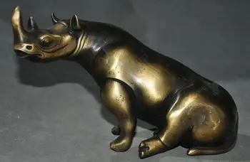 

old Chinese bronze Feng Shui Rhino rhinoceros statue