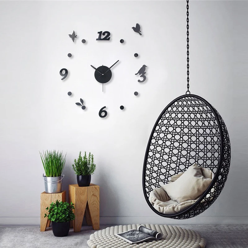 Oval Wall Clock With Bird