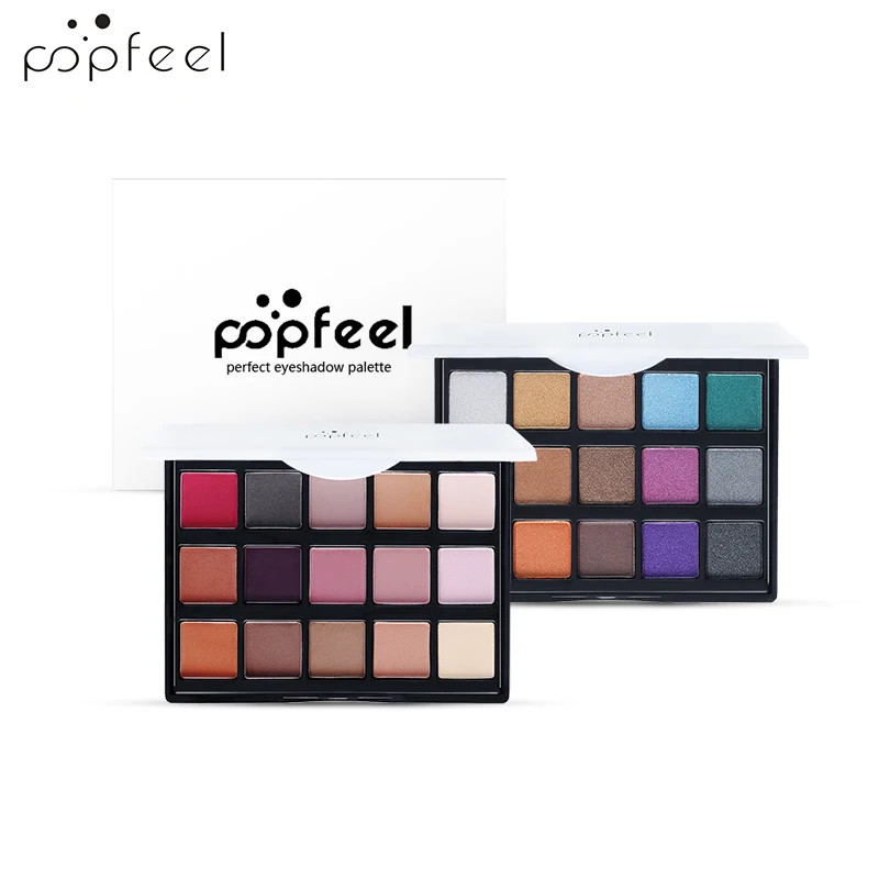 

POPFEEL 15 Color Nude Palette Eyeshadow Palette Matte Eye Shadow Smoky Makeup Palette Glitter Long-lasting Eye Makeup Beauty Set