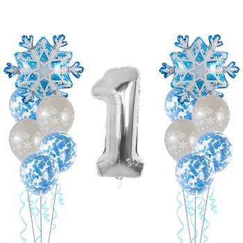 

1set Frozen Party Snowflake Confetti Latex Balloon Set Adult Kids Birthday Party Decoration Baby Shower Decor Balloons Globos