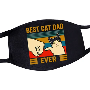 

Kawaii Cat Print Best Cat Dad Ever Mask Funny Mask Unisex Reusable Washable Face Mask Fashion Cartoon Windproof Anti Dust Masks