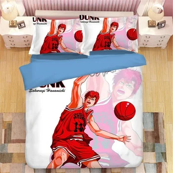 

Japanese Anime SLAM DUNK Basketball Bedding Twin Full Queen Super King Single Double Size Duvet Cover Set for Boys Room Teenager