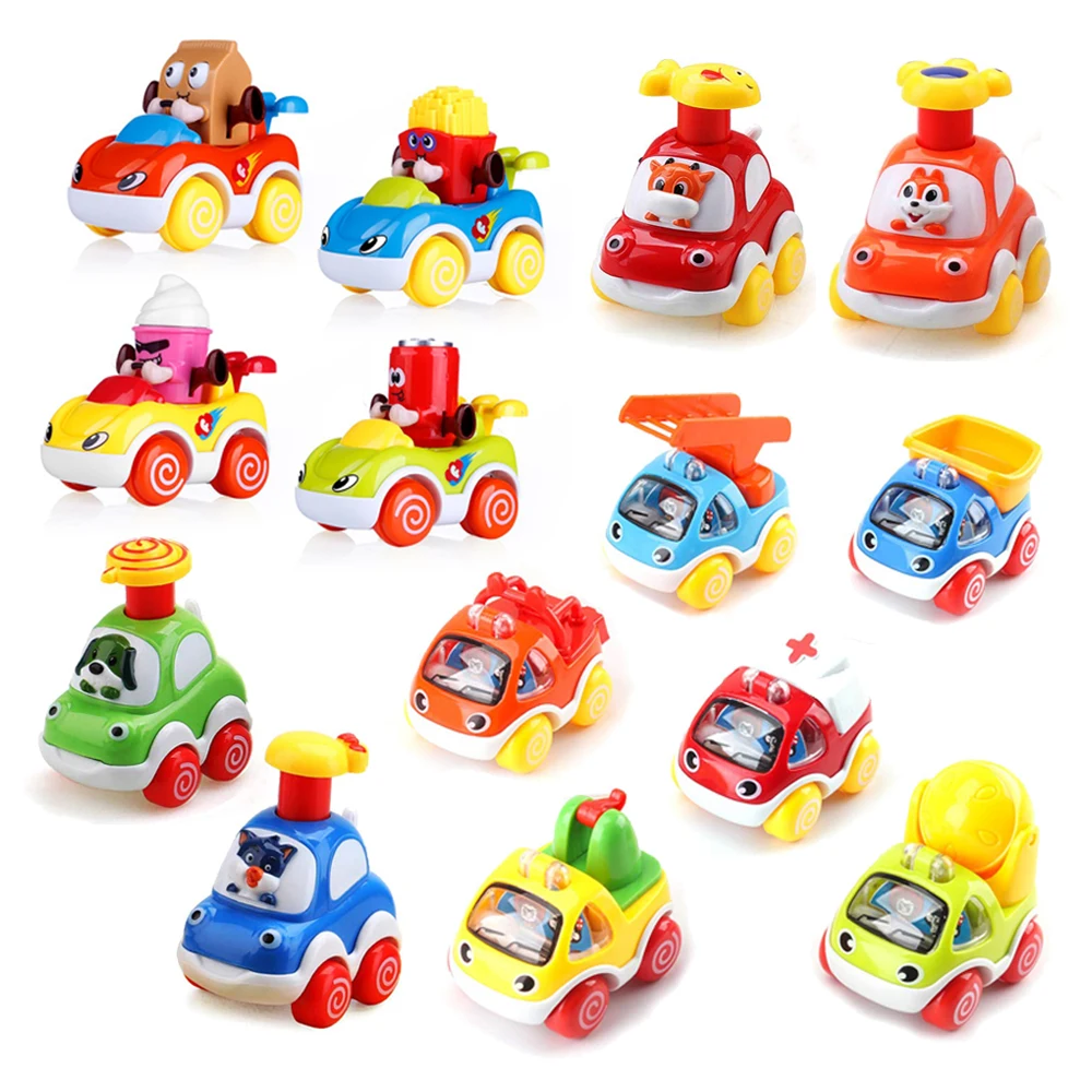 Pull Back Cars,toy Cars For Toddlers,push And Go Vehicles Toys Friction Powered Cartoon Car Toys