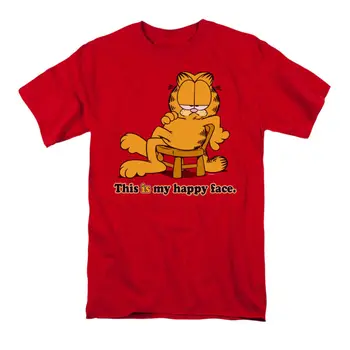 

Garfield Men's Happy Face T-shirt Red Rockabilia