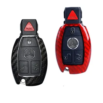 

high quality carbon fiber car key case for benz e200 CLA220 e300l glc260