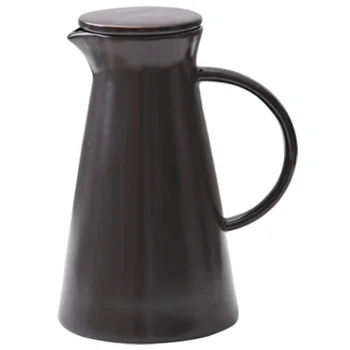 

LIXF 1300ML Ceramic Water Jug Office Cold Hot Water Jar Tea Pot Heatproof Drink Dispenser Drinkware Black