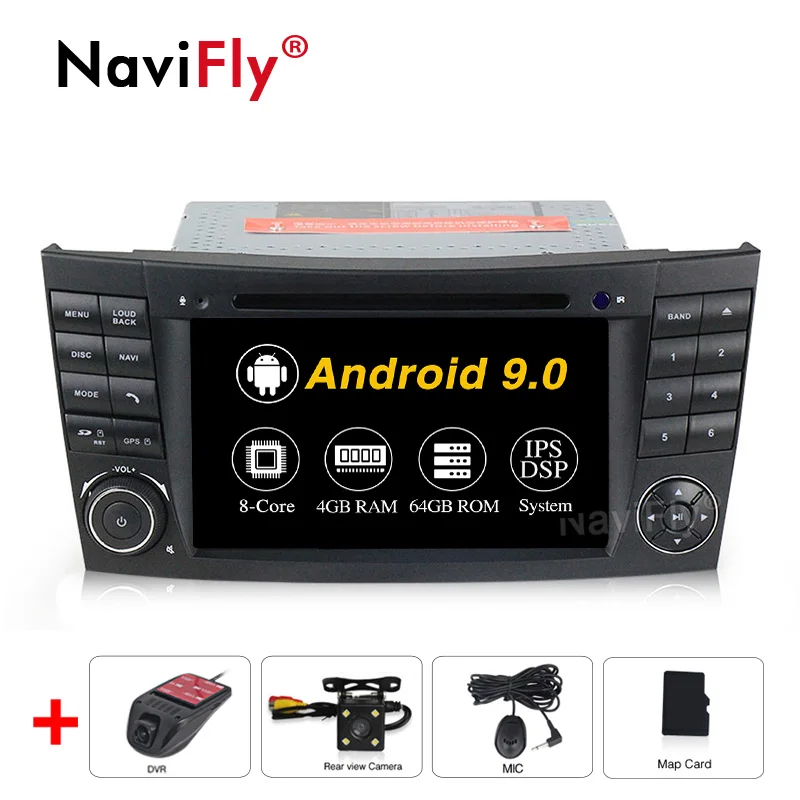 NaviFly ips экран DSP Android9.0 Автомобильный мультимедийный gps навигатор для Mercedes Benz E-class W211 E200 E220 E300 E350 E240 E270 E280 - Цвет: PX5
