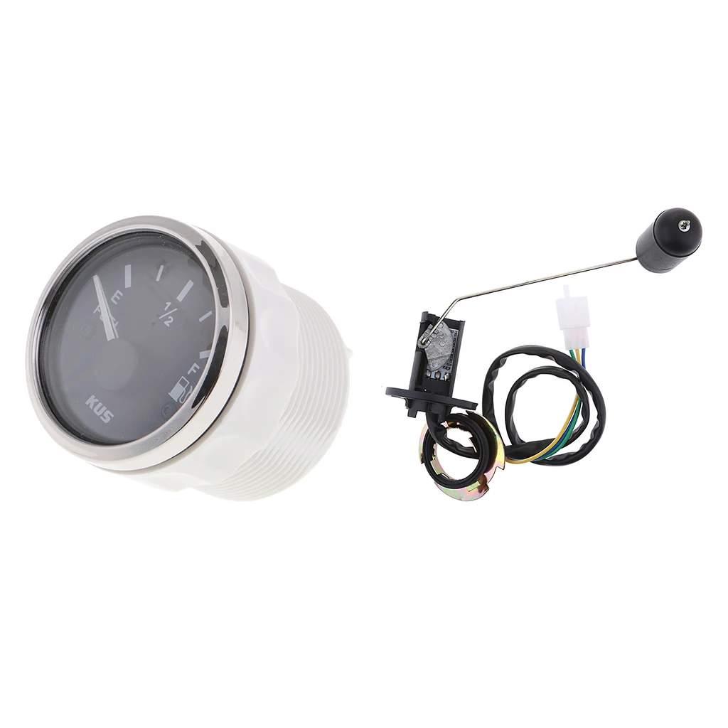 Adjustable Fuel Level Sender Sending Unit + 2inch Black Fuel Level Gauge Meter