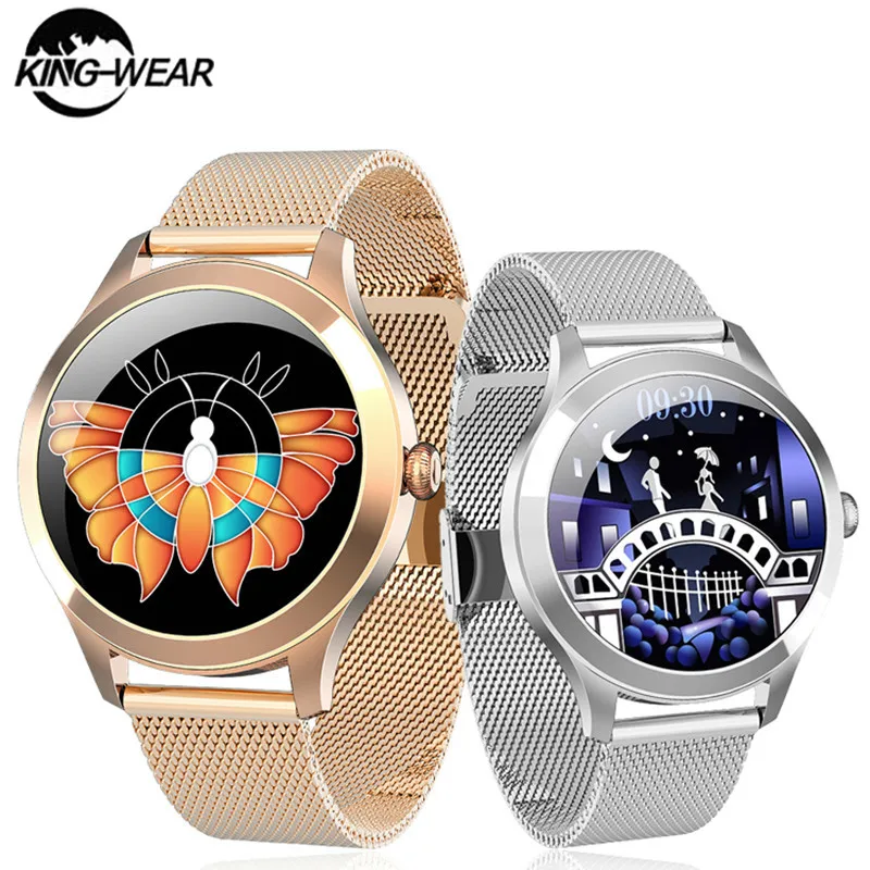 Смарт KINGWEAR KW10 Pro часы для женщин с полным касанием IP68 Водонепроницаемые умные
