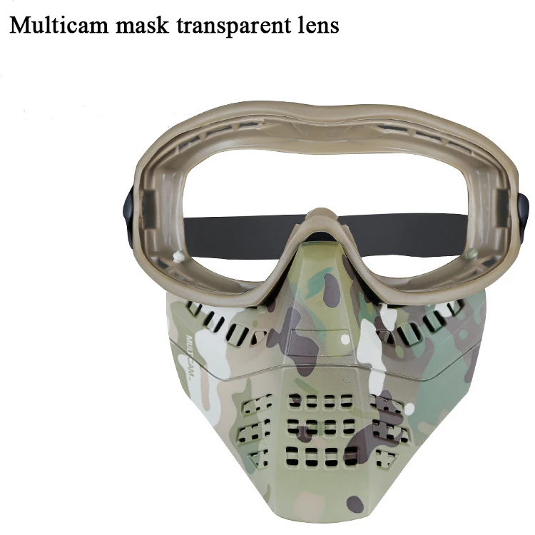 mul mask transparent Страйкбол Пейнтбол Тактические Маски легкий полный уход за лицом Охота Стрельба армейские маски для мужчин и женщин Открытый Охота Боевая маска - Цвет: mul mask transparent