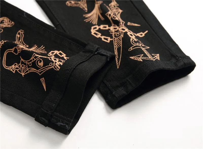 Хип хоп мужские модные окрашенные джинсовые брюки с буквенным принтом уличные джинсы Брюки Мужская одежда для ночного клуба