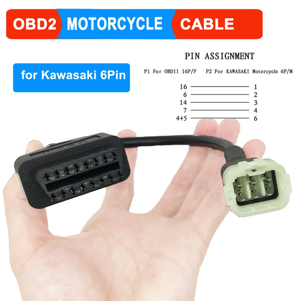 KAWASAKI MOTORCYCLE 6 PIN DIAGNOSTIC TOOL, OBD FI SCANNER 2021 Euro 5