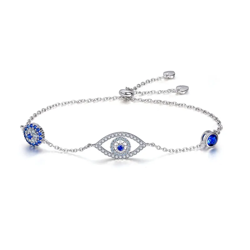 Pulseira 925 пробы Серебряный голубой глаз Lucky power Хамса рука и вера крест звено цепи Теннисный браслет Femme для женщин ювелирные изделия - Цвет камня: GXB089