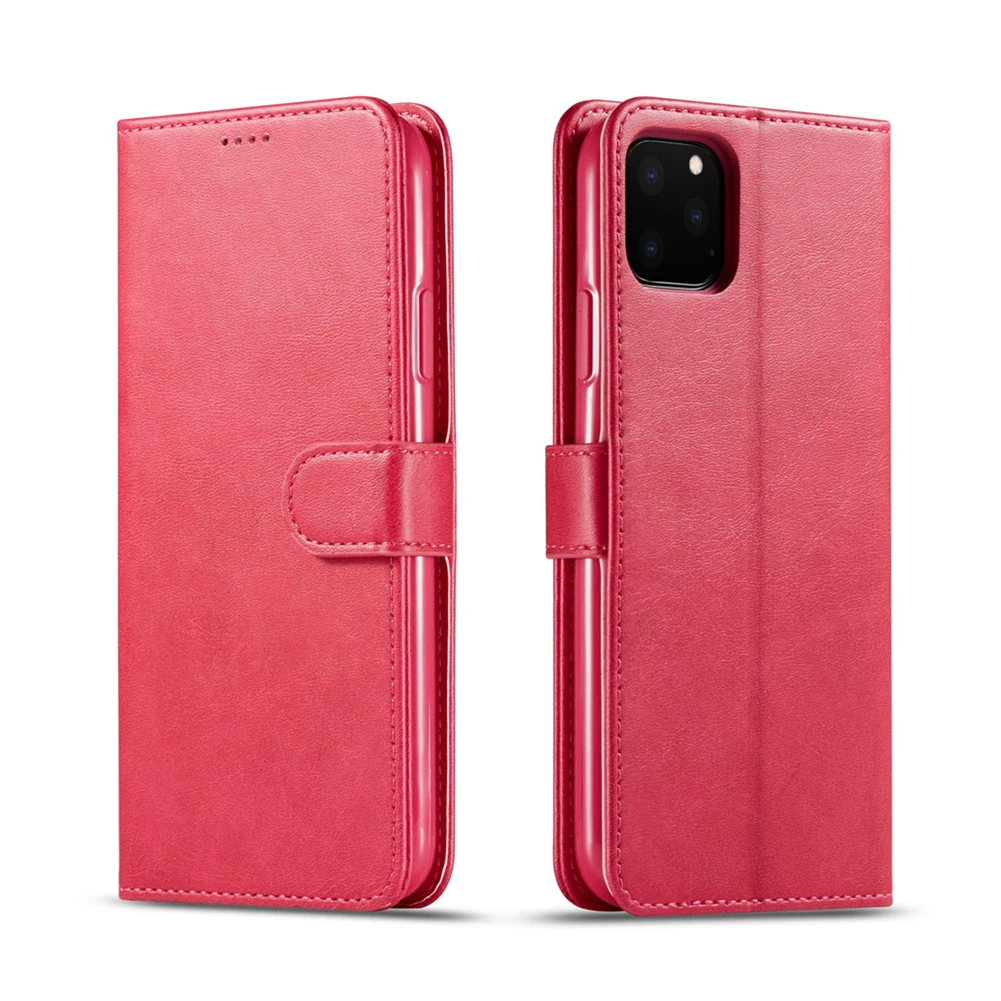 Розовый Роскошный кожаный флип-чехол для iphone 11 Pro max из искусственной кожи, чехол-кошелек для iphone 11 X XS max XR 6 7 8 plus, 5S, мягкий чехол - Цвет: Розовый
