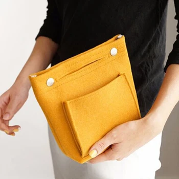 

Cosmetic Bag Beauty Female Tote Insert Toiletry Bag Women Felt Travel Organizer Handbag Purse Large Storage Pouch Makeup Cases