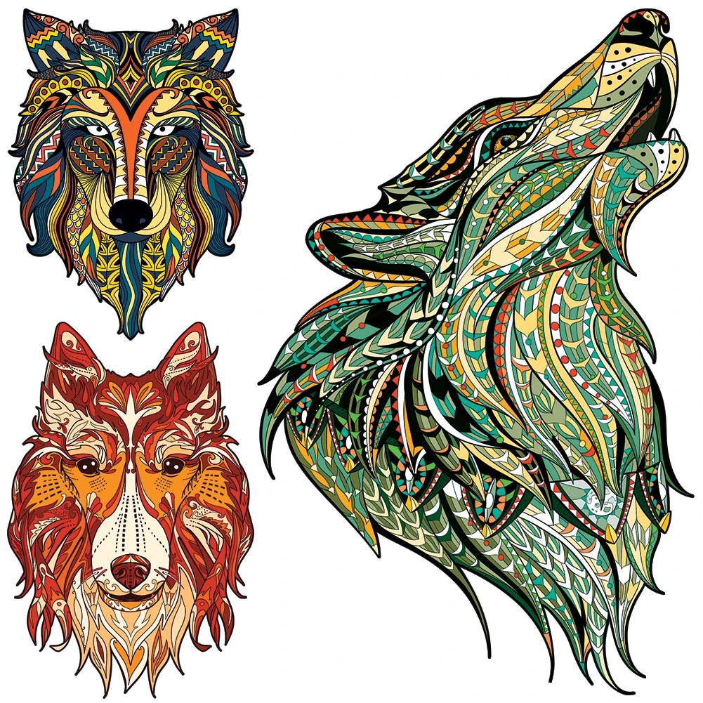 2021 Wooden Animal Jigsaw Puzzles 3D Wolf Fox Owl Tiger Dog Puzzle Wood DIY Crafts Gift For Adults Kids Educational Toy | Игрушки и