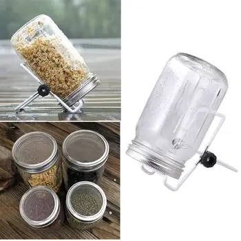 

3PCS Sprouting Jar with Stainless Steel Screen Glass Sprouter Jars Wide Mouth Mason Jars Seed Sprouting Jar Kit