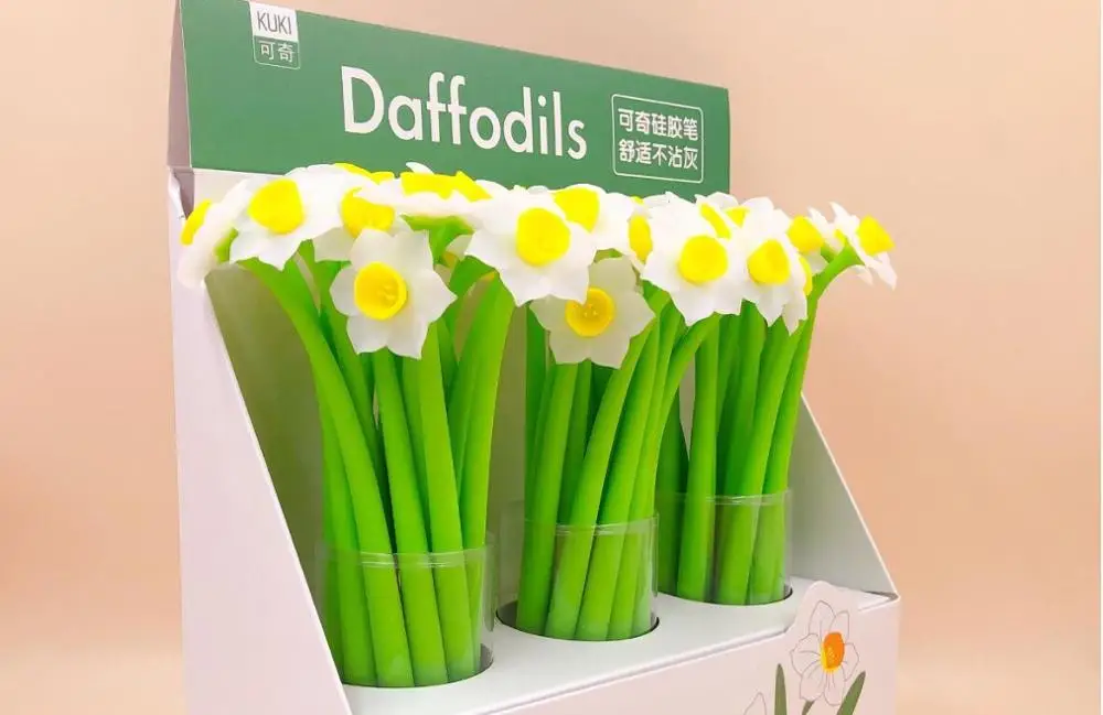 Pretty daffodil мультипликационная гелевая ручка школьный подарок Студенческая гелевая чернильная ручка для животных офисная черная письменная ручка детская нейтральная ручка 48 шт./лот