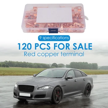 

120pcs Assorted Copper Wire Lugs Terminals Solder Sleeve Wire Connectors Open Barrel Battery Cable Ends Ring Terminals