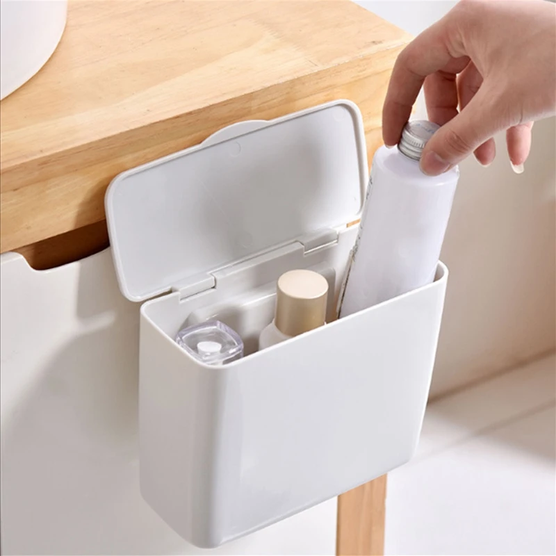 Многофункциональные двери шкафа Висячие с коробка для хранения с крышкой кухня мусорное ведро ванная комната косметический организовать контейнер Настольный ящик для мусора