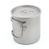Keith Titanium Cup Titanium Water Mugs Camping Cups Ultralight Travel Mug With Folding Handle Titanium Lid Drinkware 300ml-900ml 3