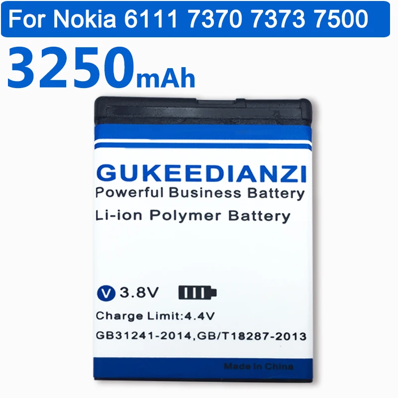 GUKEEDIANZI BL-4B 3250 мА/ч замена Батарея для Nokia N76 5000 5320XM 7070 2505 2630 2660 2760 7088 2730 6111 N75 батареи |