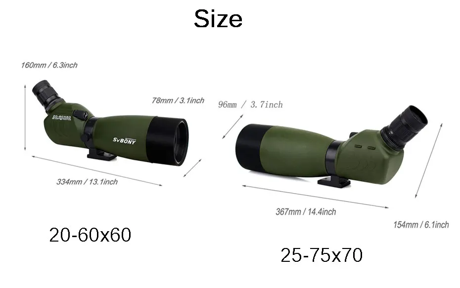 SVBONY Зрительная труба SV14 BAK4 Zoom 25-75x70mm 45De Зрительная труба Birdwatch телескоп+ телефонный адаптер+ 2 штатива F9310