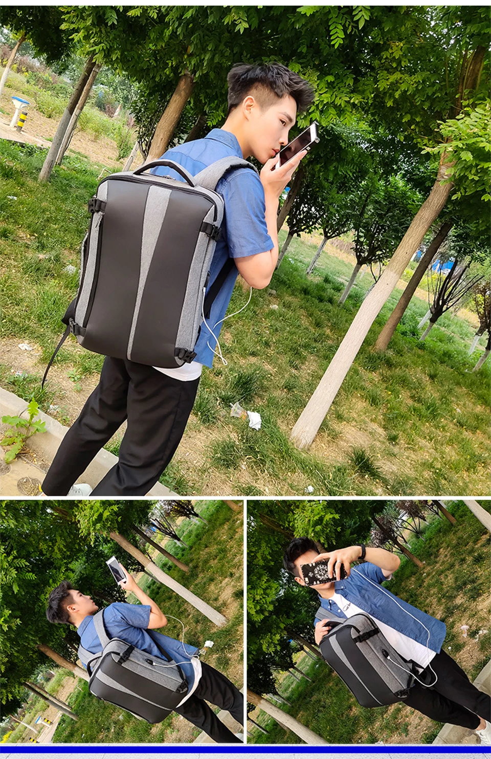 Men Backpack Anti Theft Travel Bagpack Laptop 15.6 Inch Notebook Waterproof Bags USB Charging Male Business Fashion Unisex Bag (11)