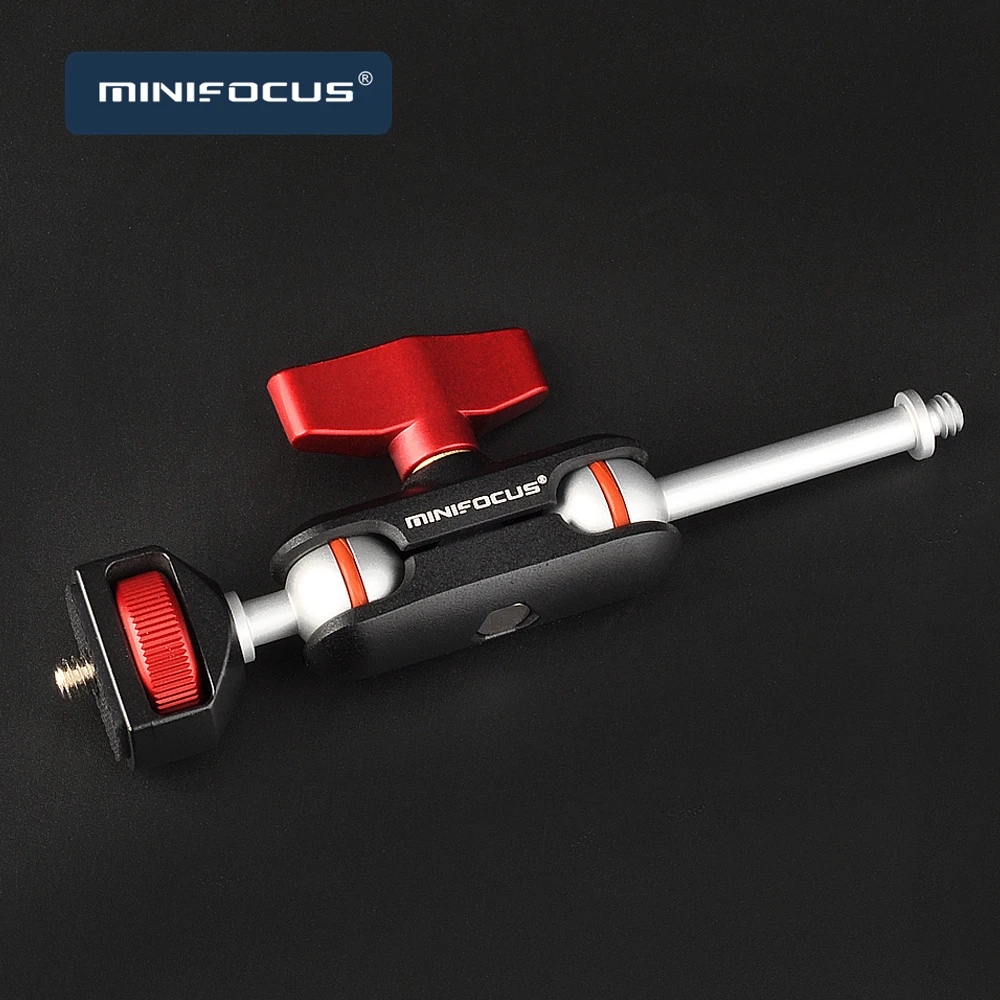 Tripod Magic Arm with Dual Ballhead Articulating 1/4'' Screw Universal Camera Video Monitor Mount Adapter for Cage LED Light