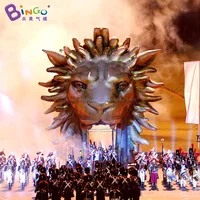 Customized 8X4X11 Meters Inflatable Lion Mascot Tunnel / Lion Giant Inflatables Cartoon / Inflatable Lion Tunnel Toy Tents 1