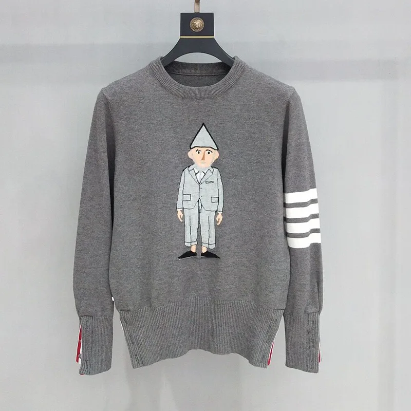 

2019 Autumn And Winter New Style Four Bars Pullover Knitting Shirt Sweater Men And Women Couple Clothes TB Old Man Sweater