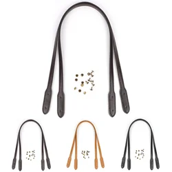 New style shoulder bag with handles, straight leather strap, plain weave handbag strap, rivet style replacement PU bag strap