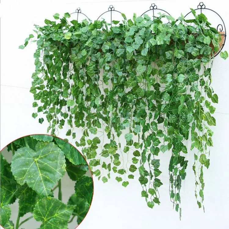 10Pcs Green Artificial Fake Hanging Vine Plant Leaves Foliage Flower Garland Home Garden Wall Hanging Decoration IVY Vine Supply
