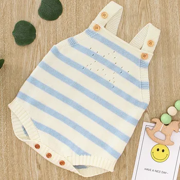 

Romper Jumpsuit Girls Autumn Winter Pure-Color Knitted Suspender Jumpsuit Pants Baby Pure Cotton Clothes Baby Boy Clothes