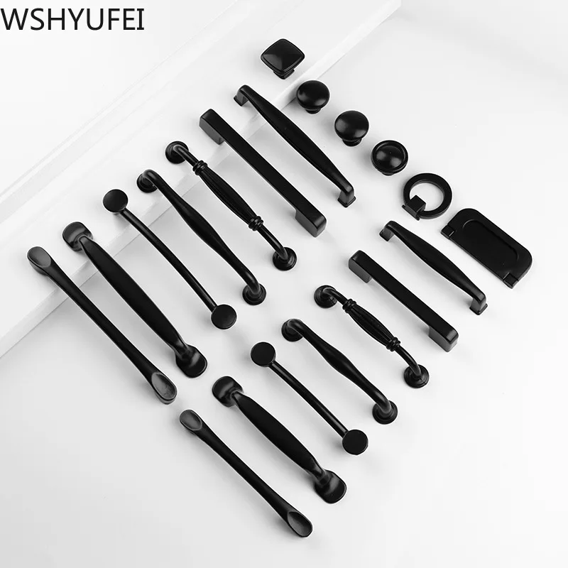 2 шт \ Лот американский стиль черные ручки кухонная дверь шкафа мебель