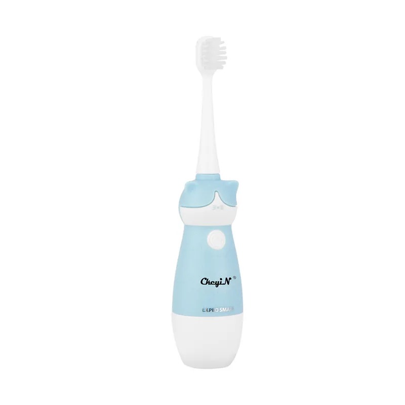 Коричневый Battery Operated Children Toothbrush 3D Cartoon Teeth Brush Waterproof Kid Electric Wave Toothbrush+ Replaceable Heads - Цвет: Коричневый