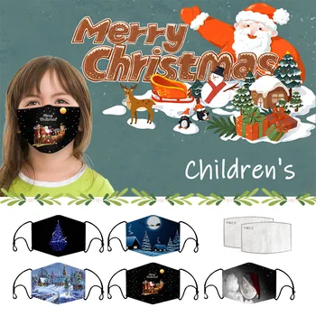 

Children Cool Mouth Cover Christmas Anti-Pollution Washable and Reusable Mask Outdoor Coldproof Protective Ear Loop Kids Masque