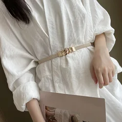 Simple Fashion Elastic Ladies Thin Belt Elastic Korean Version Wild Metal Chain Buckle Cummerbunds Corset Skirt Shirt Wastband