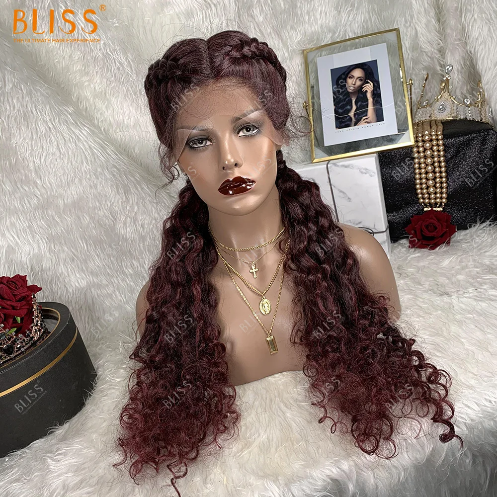 Синтетические волосы Bliss с плетением на сетке спереди вязаные косы кудрявые