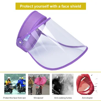 

Transparent Protective Hat Visor Reinforce Cap Flip Up Rotatable Adjustable Dustproof Anti-Droplet Protective Face Shield Full