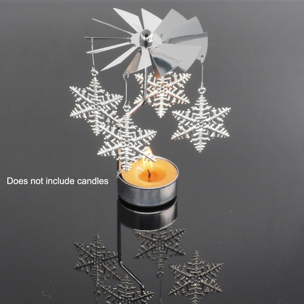 

Romantic Rotary Spinning Candlestick Tealight Candle Holder Metal Tea Light Holders For Home Christmas Party Decor Gift