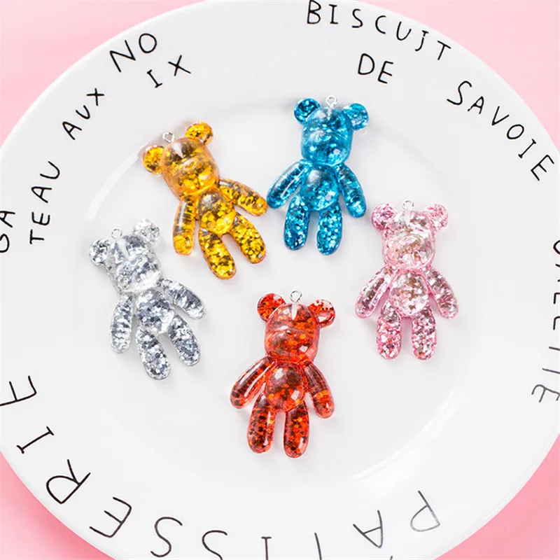 5 шт. ручная работа разноцветный милый медведь Фэнтезийный Хрустальный Подвеска