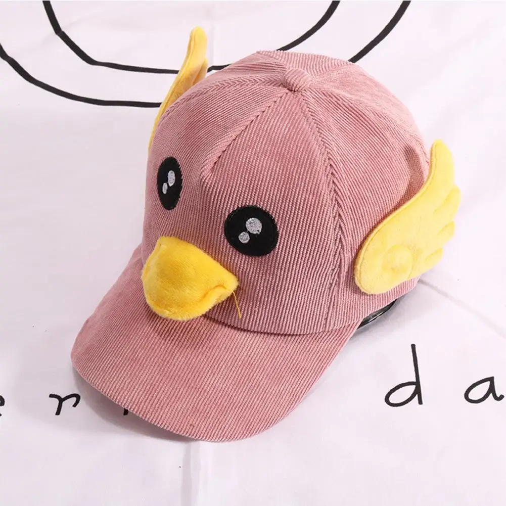Pink HobbyLane очаровательные детские шапки, модные кепки для мальчиков и девочек, бейсбольные кепки, Вельветовая шапка с рисунком - Цвет: Pink